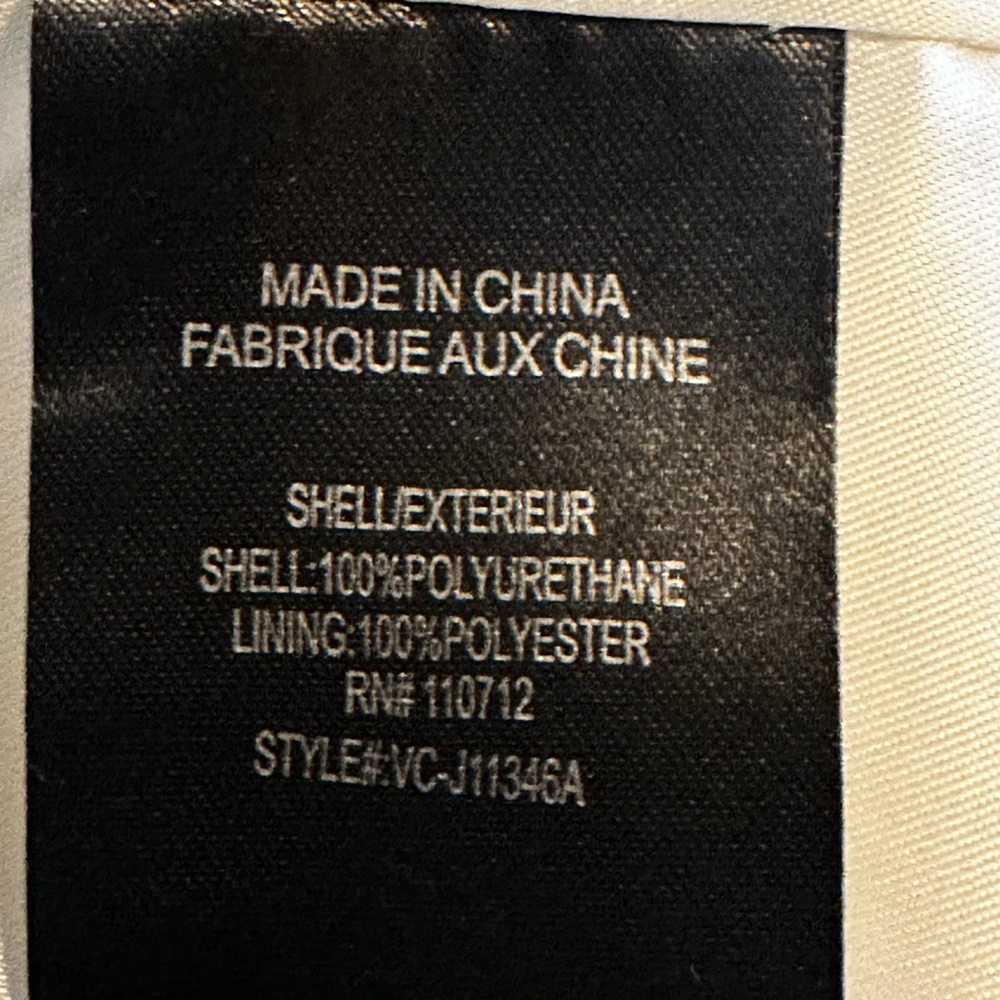 Embroidered White Vegan Leather Jacket - Picture 8 of 10